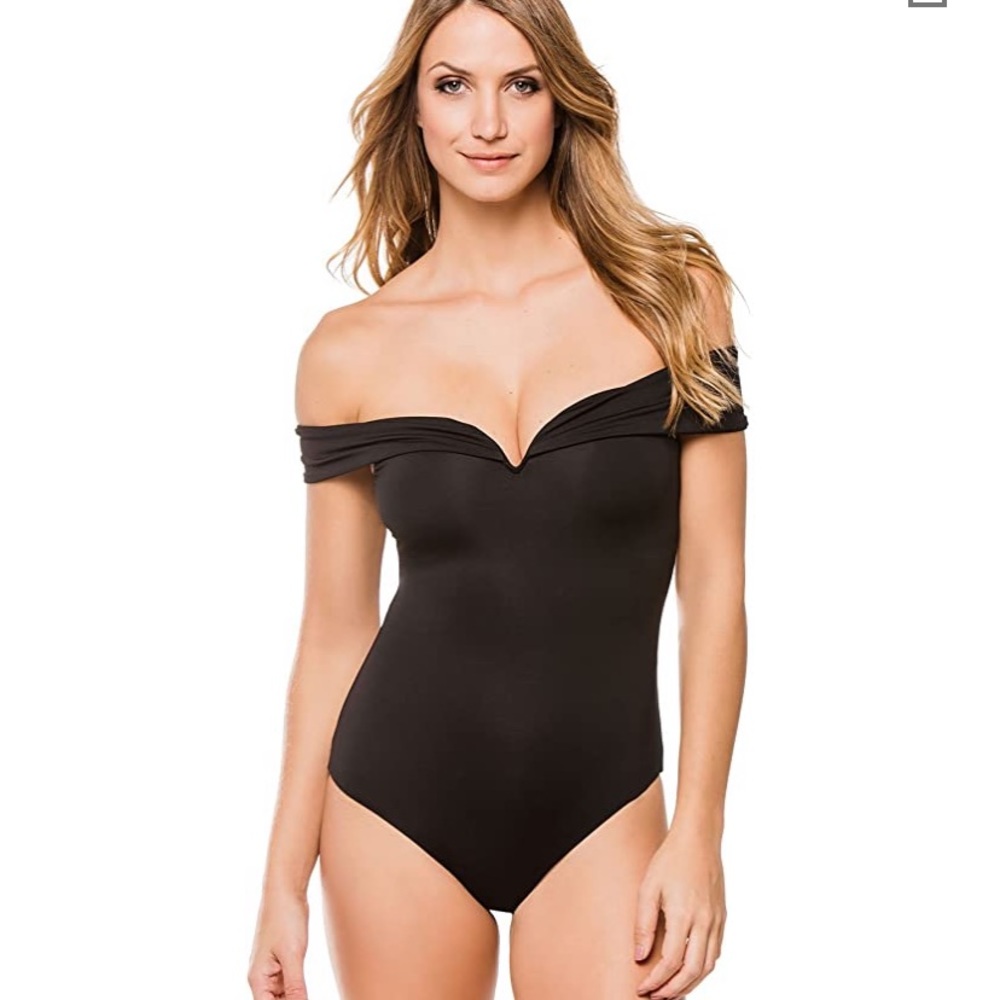 Becca off the shoulder one piece swim